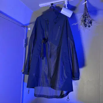 Y-3 블랙 나일론 자켓 후드 부착