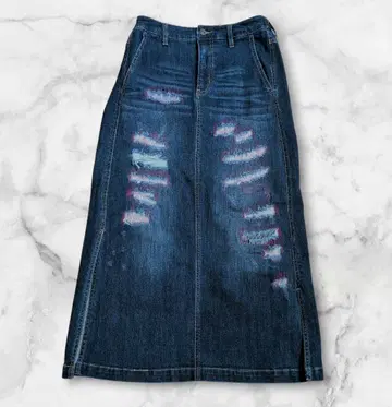 새상품급 as know as de base 데미지 데님 스커트