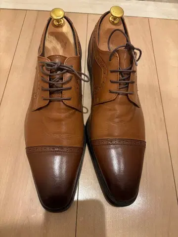 Orobianco 브라운 가죽 스트레이트 팁 신발