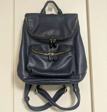 네이비 가죽 느낌 백팩