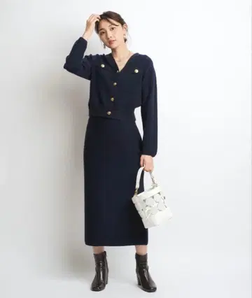 JUSGLITTY 트위드 니트 셋업