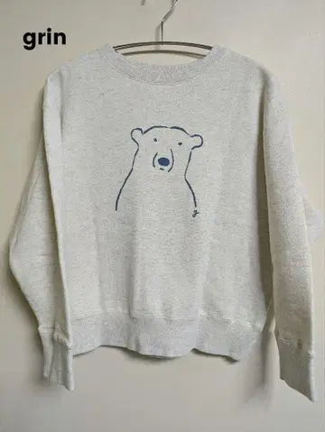 그린(grin) 쭈리 속기모 히욧코리 곰 프린트 풀오버