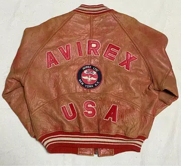 AVIREX 아비렉스 바시티 자켓 가죽 자켓 빈티지 가공품