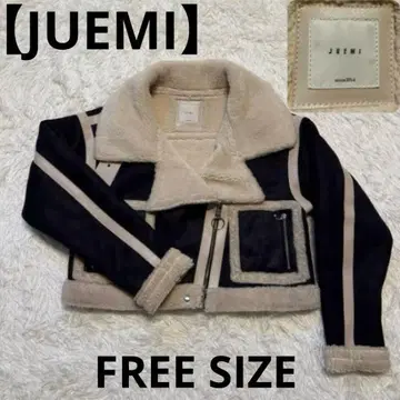 [ JUEMI ] 여성용 아우터 자켓 숏 무스탕 스웨이드 블랙