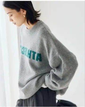 밴야드 스톰 INVERTED 로고 니트 그레이 FREE