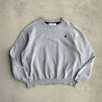 00s 챔피온 구제 의류 맨투맨 자수 로고 오버 사이즈 XL 그레이