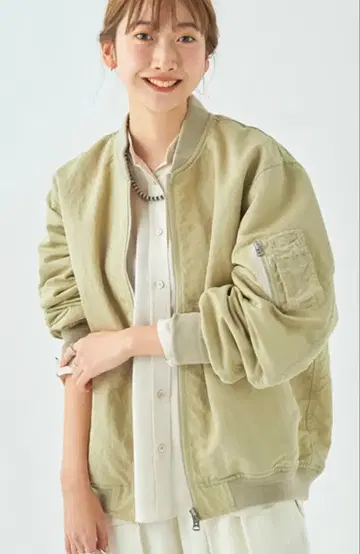 플라주 블루종 MA-1 집업 자켓 베이지 계열 38