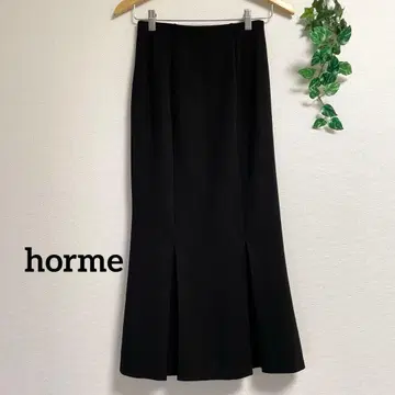 horme* 블랙 스트레치 머메이드 스커트 롱 스커트 블랙 호르메