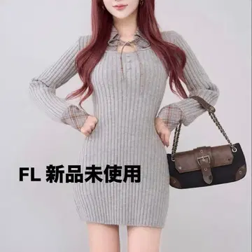 최저가 Darich 다리치 레이어드 니트 미니 원피스 F-L