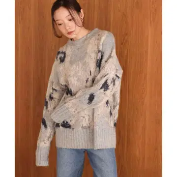 Bab 뉴앙스 패턴 케가키 니트탑 새상품급