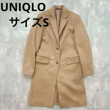 UNIQLO 체스터 코트 울 캐시미어 혼방 카멜 사이즈 S