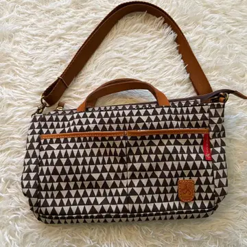 컨디션 최상 라헤라 2way 백 천연 가죽 캔버스 숄더 핸드백