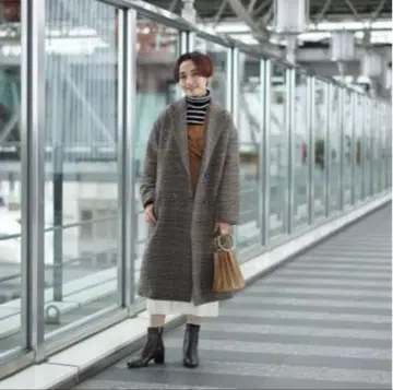 [ 새상품급 ] RayBEAMS 체스터 코트 롱 브라운 체크