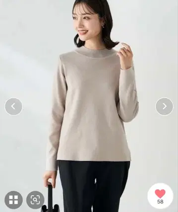 세탁 가능한 프티 하이넥 니트