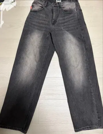 9090 다크 그레이 와이드 레그 데님