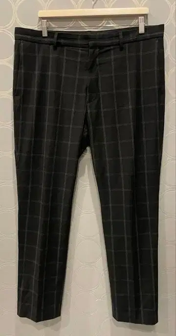 H&M 블랙 체크 슬랙스