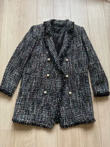 ZARA 트위드 더블 브레스트 자켓