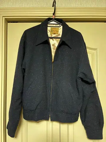 Dry Buster 네이비 자켓 개버딘 울 네프 패턴