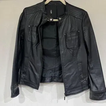 [ 천연 가죽 ] 블랙 가죽 자켓