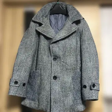 45rpm 스트라이프 패턴 울 코트