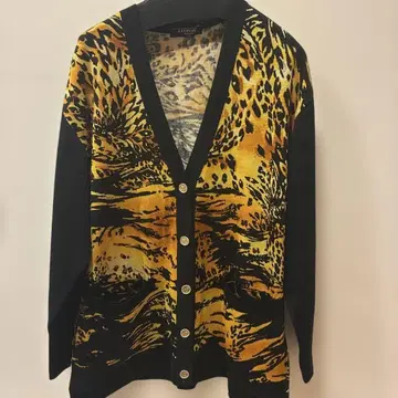 레오나르 레오파드 무늬 긴팔 가디건