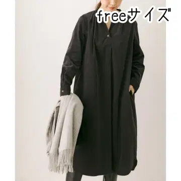 어반 리서치 코듀로이 개더 원피스 블랙