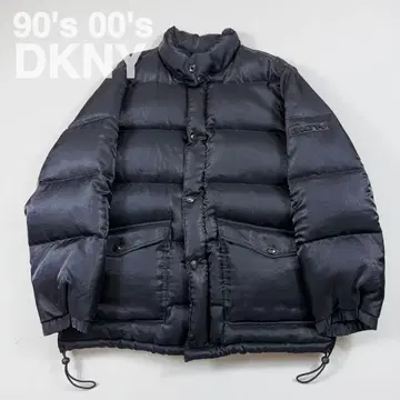 90's00's DKNY 다나카란 메탈릭 블랙 다운 자켓