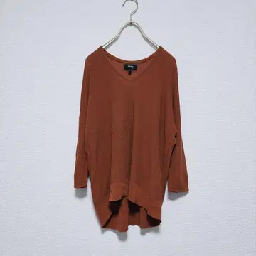 띠어리 MAYA 7부 소매 니트 (S) 하이 게이지 얇은 원단 V넥