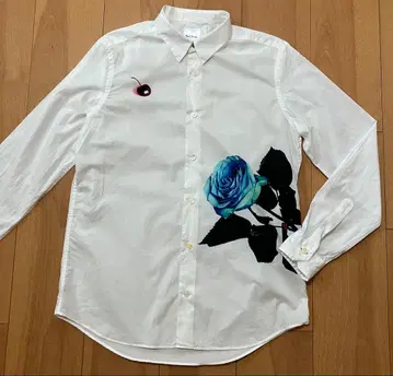 Paul Smith 18AW 체리 블루 로즈 셔츠 M