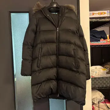 블랙 다운 자켓 후드 부착 LM 사이즈