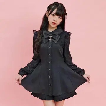 Secret Honey 레이스 볼레로풍 둥근 카라 셋업