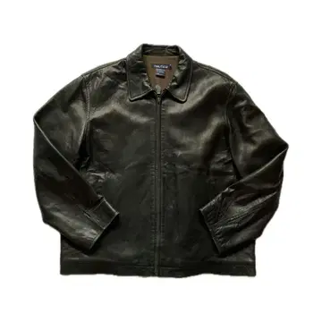 [ 분위기 ] 90s NAUTICA 가죽 자켓 XL 정도 블랙 블루종