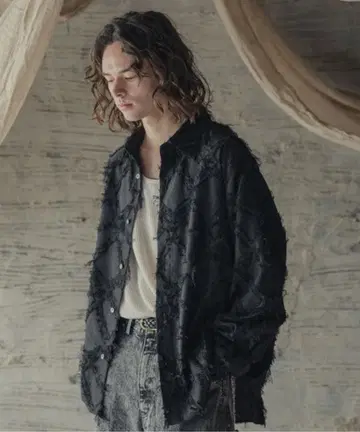 Casper John 프린지 셔츠 블랙 M