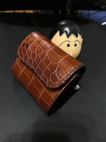 크로커다일 손바느질 미니 지갑