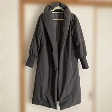 충전솜 숄카라 롱 코트