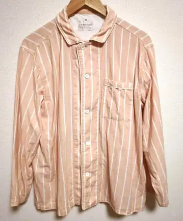 [쾌적한 착용감] MUJI 라이트 오렌지 스트라이프 파자마 M 사이즈