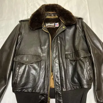 SCHOTT 샷 G1 가죽 자켓 42 다크 브라운
