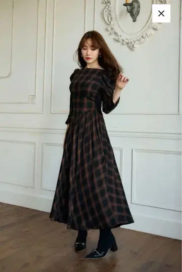 하립투 체크 원피스