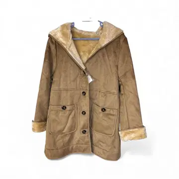 [택 포함 새상품] 벨메종 페이크 무스탕 코트 L 보아 안감 카멜 브라운