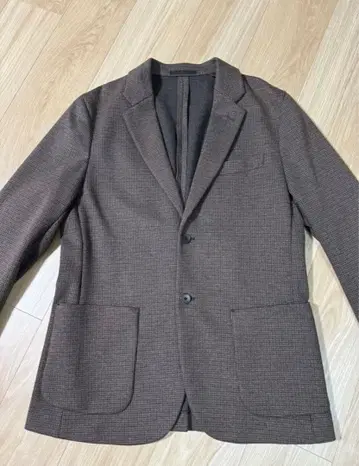 브라운 하운드투스 패턴 캐주얼 자켓