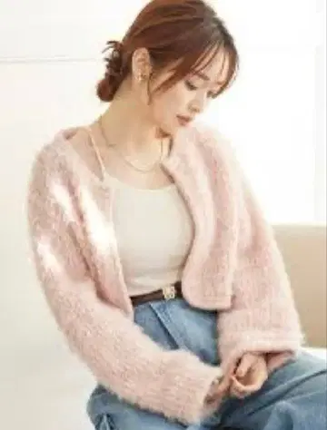 snidel 퍼라이크 니트 자켓