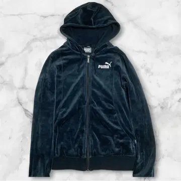 PUMA 벨로아 집업 후드티 후디 크롭 자수 로고 y2k