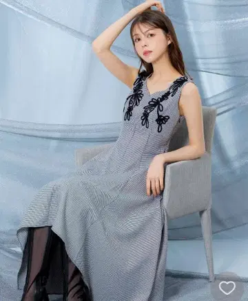 코드 자수 점프 스커트 Noela