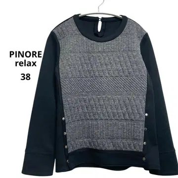 [ 미사용품 ] PINORE relax 블랙과 그레이의 퀼팅 긴팔 M