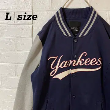 MLB 양키스 자수 로고 코튼 바시티 자켓