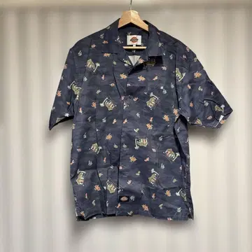 Dickies 하와이안 셔츠 L 네이비 꽃무늬