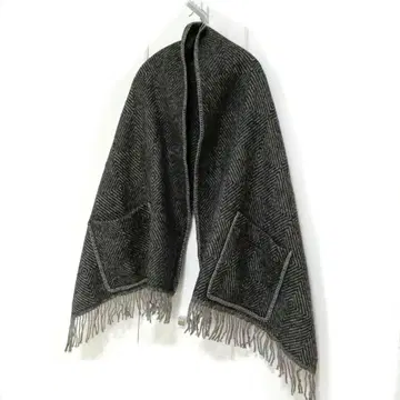 라푸안 칸크리 MARIA 포켓 숄 블랙 그레이 울
