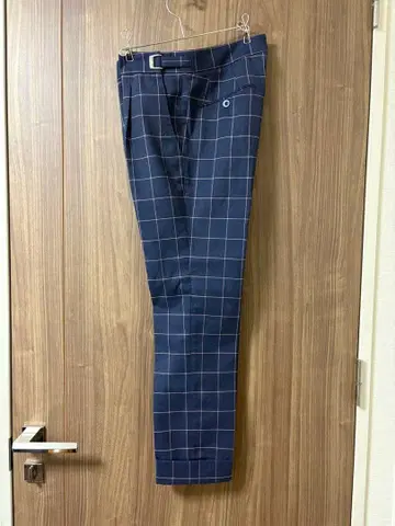 G.T.A 썸머 울 슬랙스 사이즈 42 네이비 계열 체크