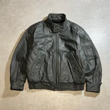 archive 가죽 자켓 보아 안감 라이더 집업 천연 가죽