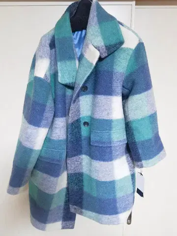 [Bluefronce] [Robe] 이탈리아제 원단 체크 무늬 하프 코트